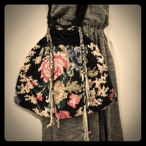 Vtg Knit Crossbody or Clutch Pouch OOAK